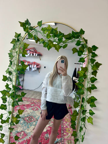 Lightweight Quarter-Zip Pullover Crop Windbreaker